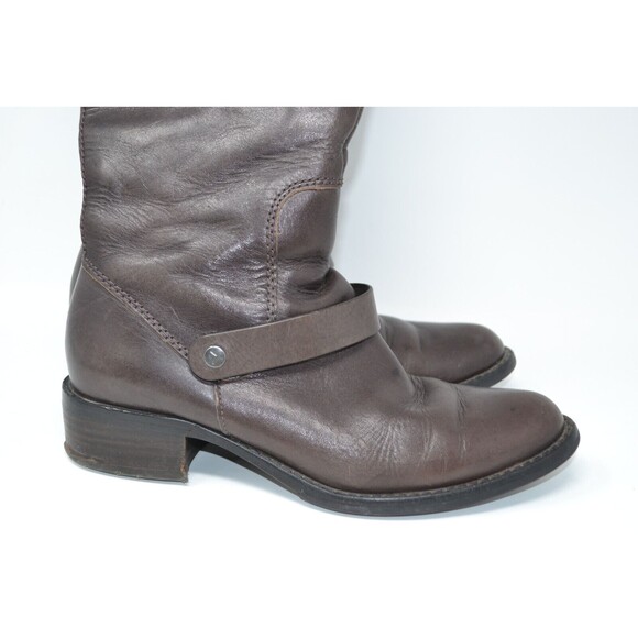 VIA SPIGA Women's Size 6 M Dark Brown Leather Riding Style Tall Boots Fashion - Picture 10 of 16